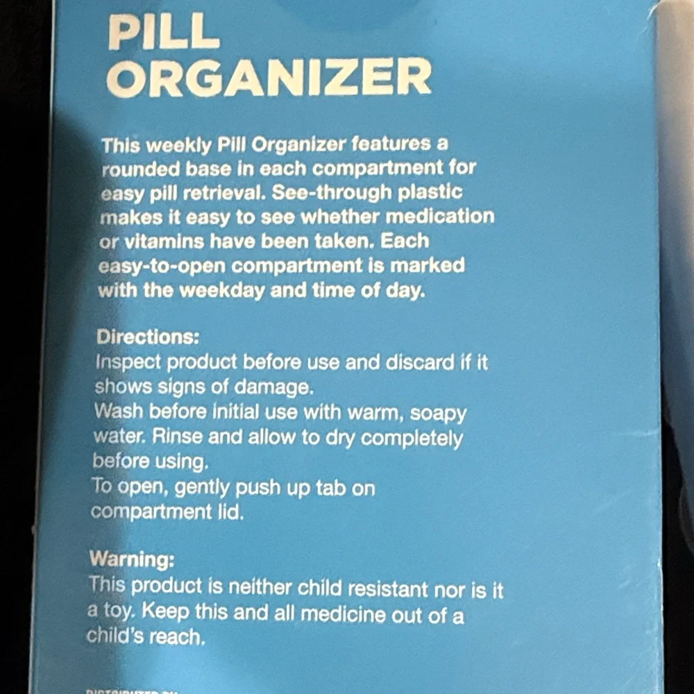 New NWT Weekly Pill Organizer - AM/PM
